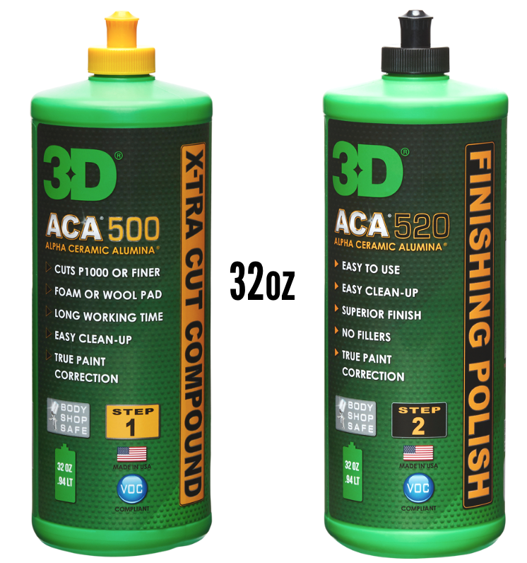 3D ACA 500+520 32oz Kit: X-Tra Cut Rubbing Compound+Finishing